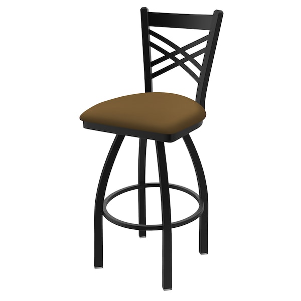 25" Swivel Counter Stool, Black Wrinkle, Canter Saddle Seat